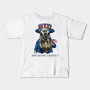 Miniature Schnauzer Dog Bless America Kids T-Shirt